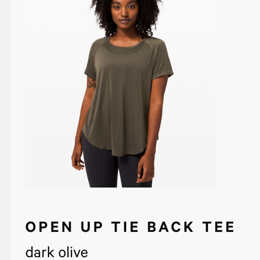 NWT Lululemon ‘Open Up Tie Back Tee’ - size 2